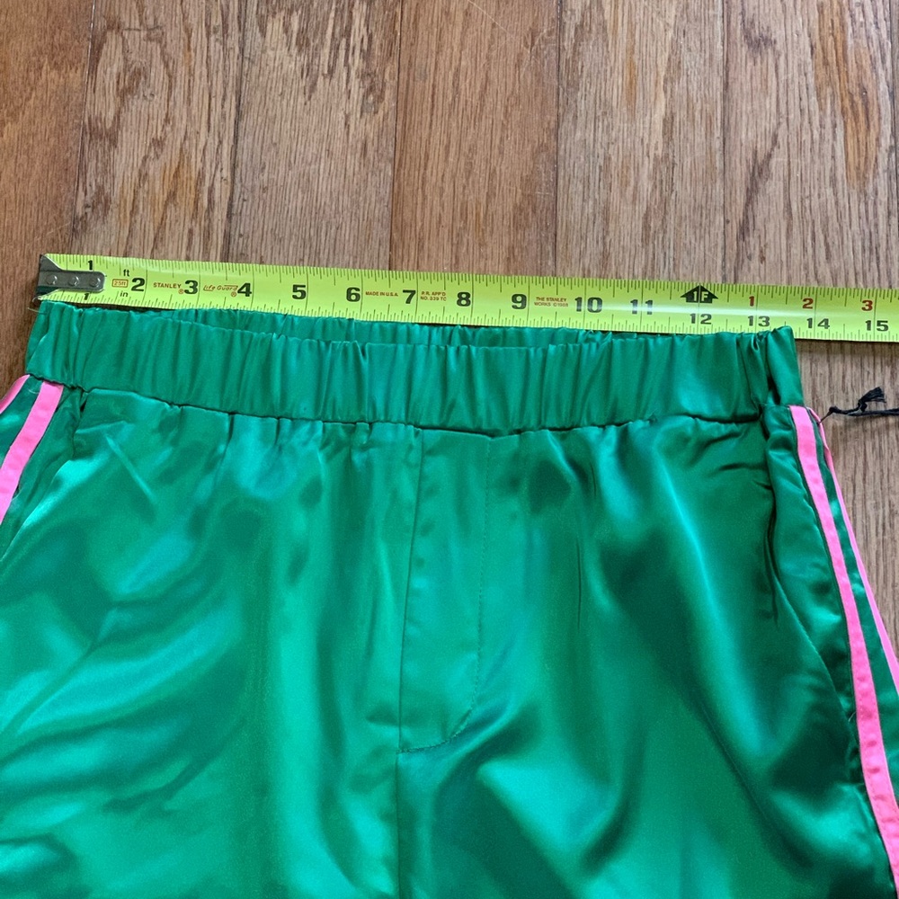 Haute Monde Pink and Green Satin Pants - Picture 7 of 8